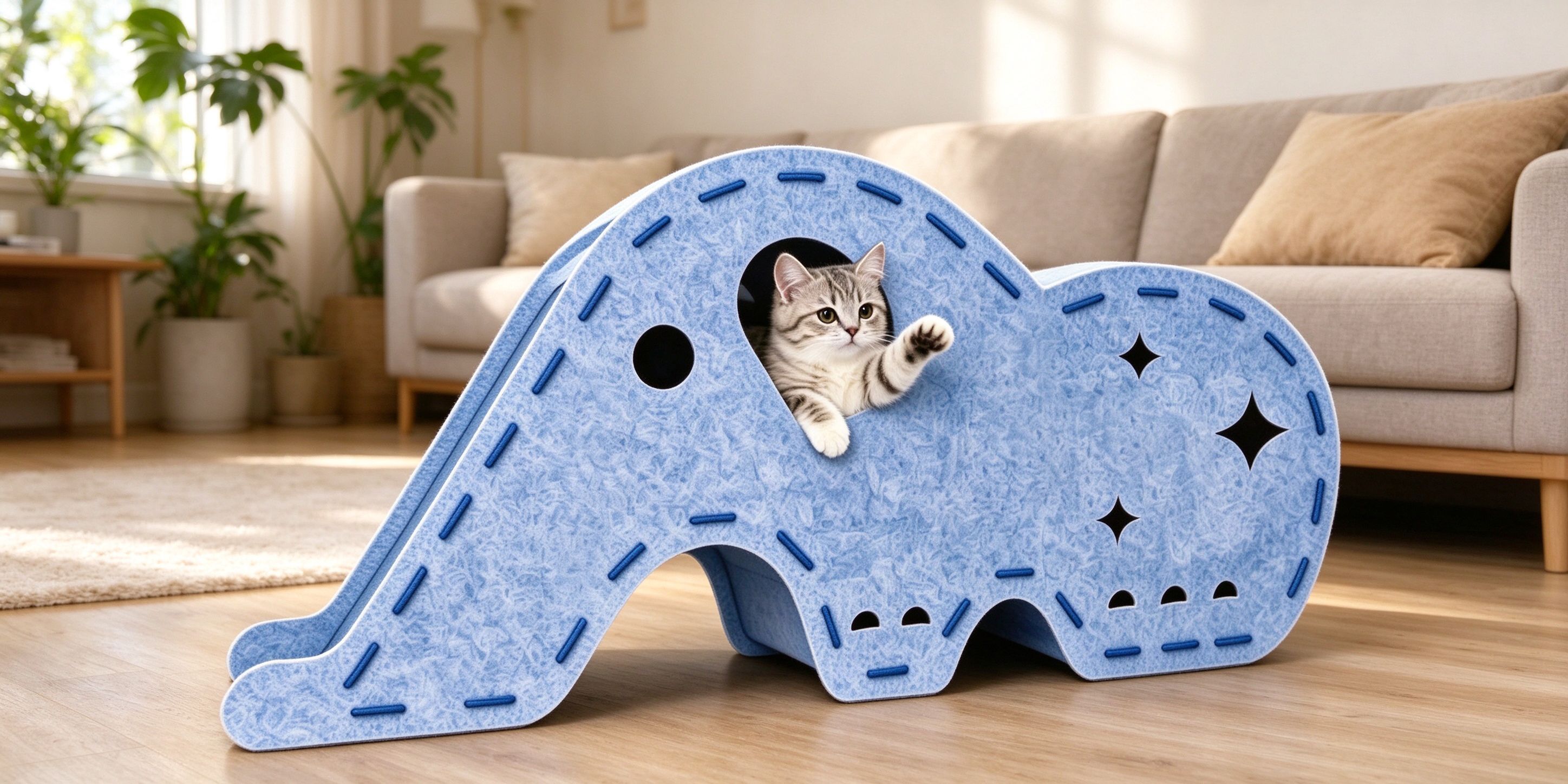 Cozy Cat Retreat — felt cat house