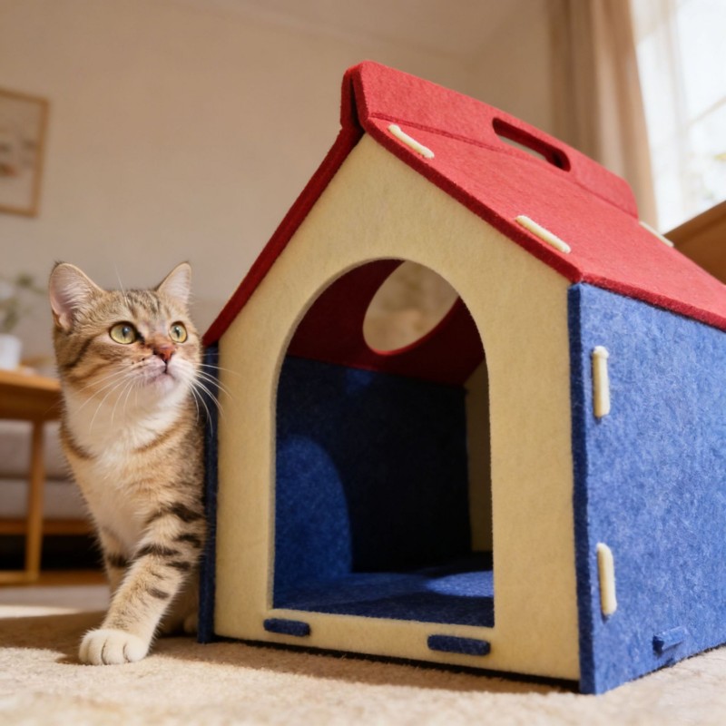Spliced Felt Cat House